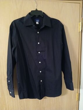 Basic Editions Men's Black Long Sleeve Dress Shirt